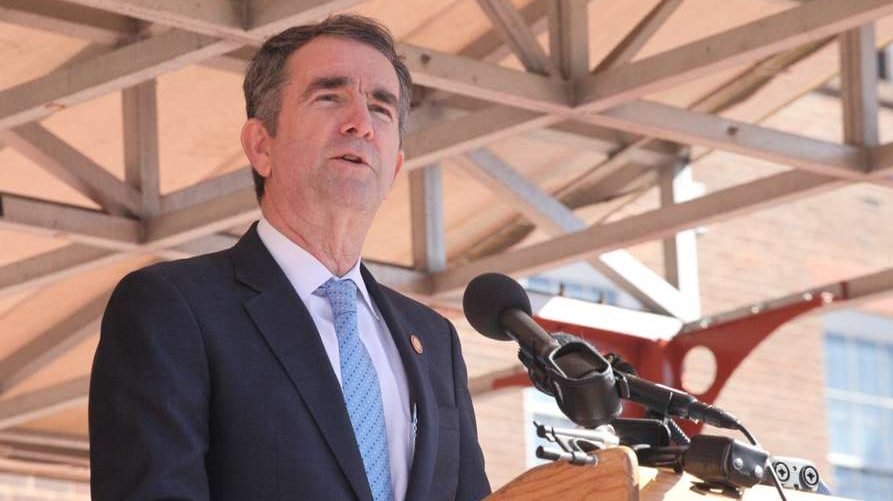 Virginia Governor, Ralph Northam speaking in front of Alexandria City Hall, March 2019. (Eli Wilson/Shutterstock via CNA)