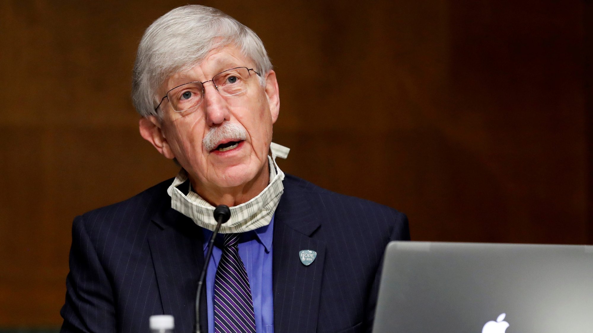 Dr. Francis Collins, director of the National Institutes of Health, speaks during a Senate Health, Education, Labor and Pensions Committee hearing on Capitol Hill in Washington May 7, 2020. (CNS photo/Andrew Harnik, Pool via Reuters)