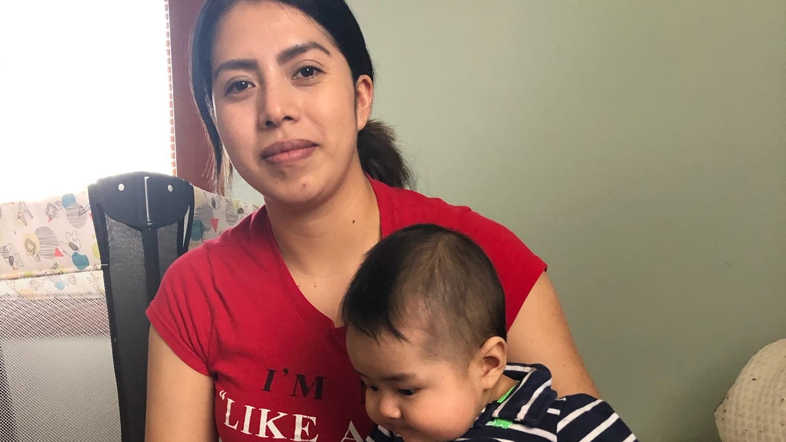 Rosa and her son Pedro are seen at the Iowa City Catholic Worker House in this undated photo. Her husband is an immigrant who has been detained in jail. Bishop Thomas R. Zinkula of Davenport, Iowa, has asked the chief of Homeland Security in Cedar rapids, Iowa, to release three Guatemalan immigrant detainees because the COVID-19 pandemic "places immigrants being detained in a very vulnerable situation." (CNS photo/Anne Marie Amacher, The Catholic Messenger)