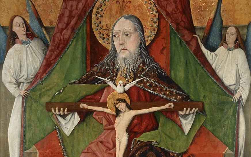 “Holy Trinity,” central panel from the high altar of Trinity Church, Mosóc, Slovakia, painter unknown, 15th century. (Wikimedia Commons)