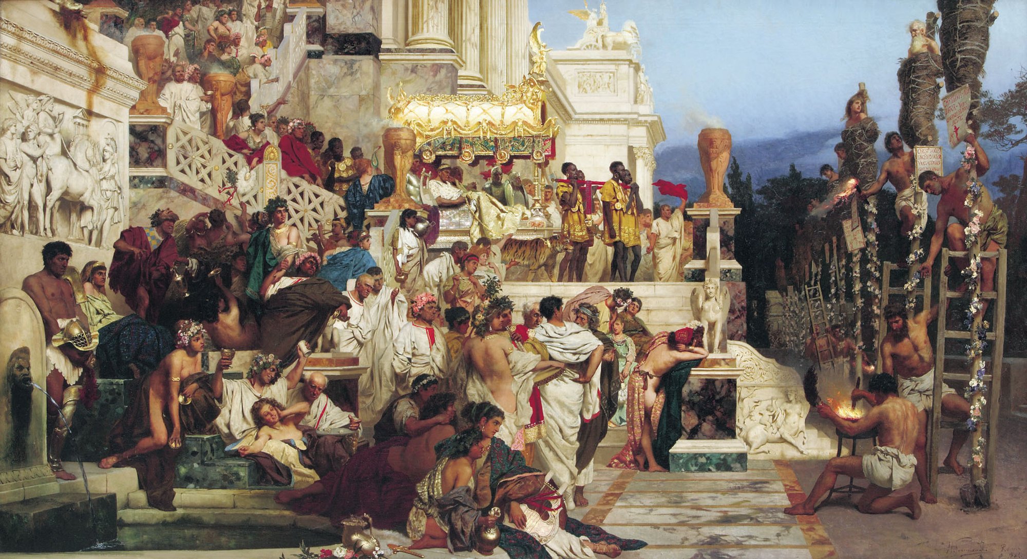 "Nero's torches", Henryk Siemiradski, 1876. (Wikipedia)