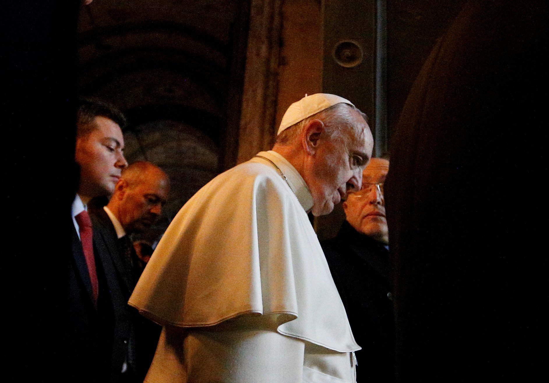Pope Francis visits the Hagia Sophia Museum in Istanbul Nov. 29, 2014. (CNS photo/Paul Haring)