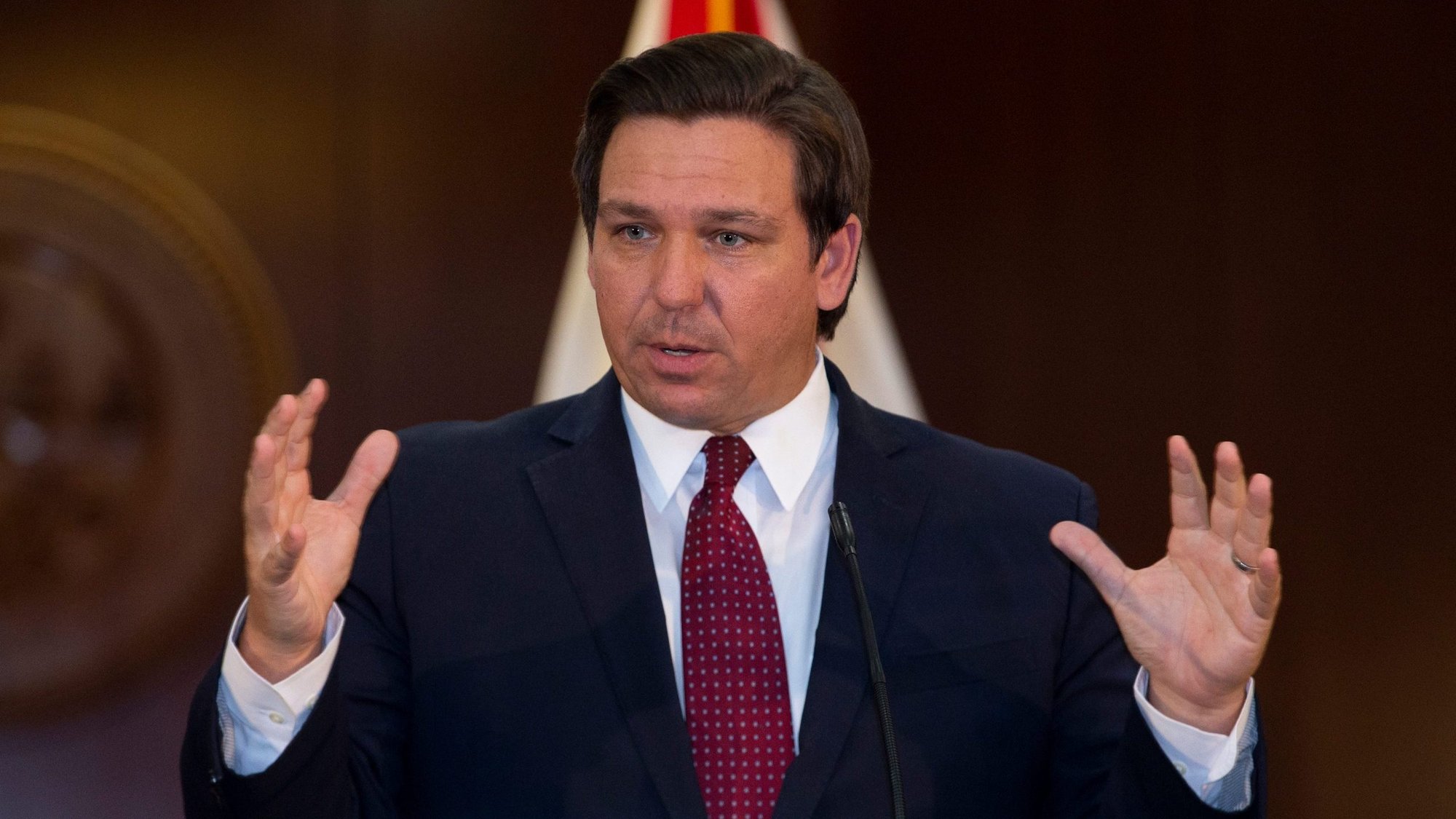 Florida Gov. Ron DeSantis is seen during a news conference in Tallahassee June 29, 2020. (CNS photo/USA TODAY NETWORK, Tori Lynn Schneider, Tallahassee Democrat via Reuters)
