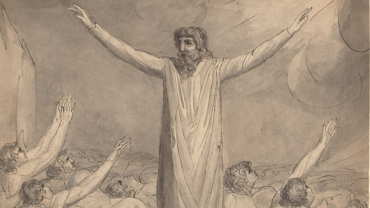 This 17th-century painting by British artist William Blake is titled "Moses Staying the Plague." (CNS photo/courtesy National Gallery of Art) See VATICAN-LETTER-BIBLE-RESILIENCE July 16, 2020.
