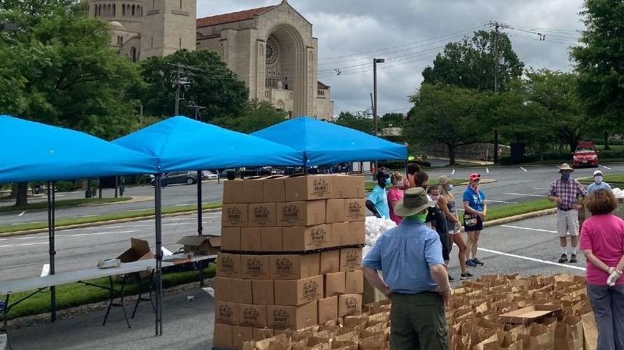 Catholic Charities of the Archdiocese of Washington at the National Shrine, Friday July 10, 2020. (Catholic Charities via CNA)