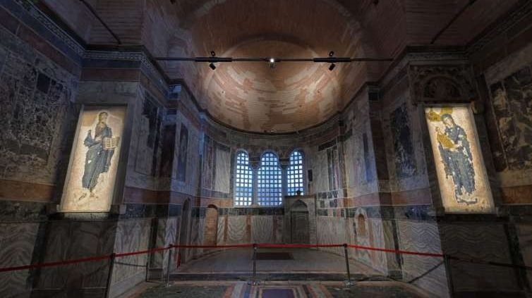The apse of the 700-year-old Chora Church in Istanbul, Turkey. (Dosseman, CC BY-SA 4.0 via CNA)