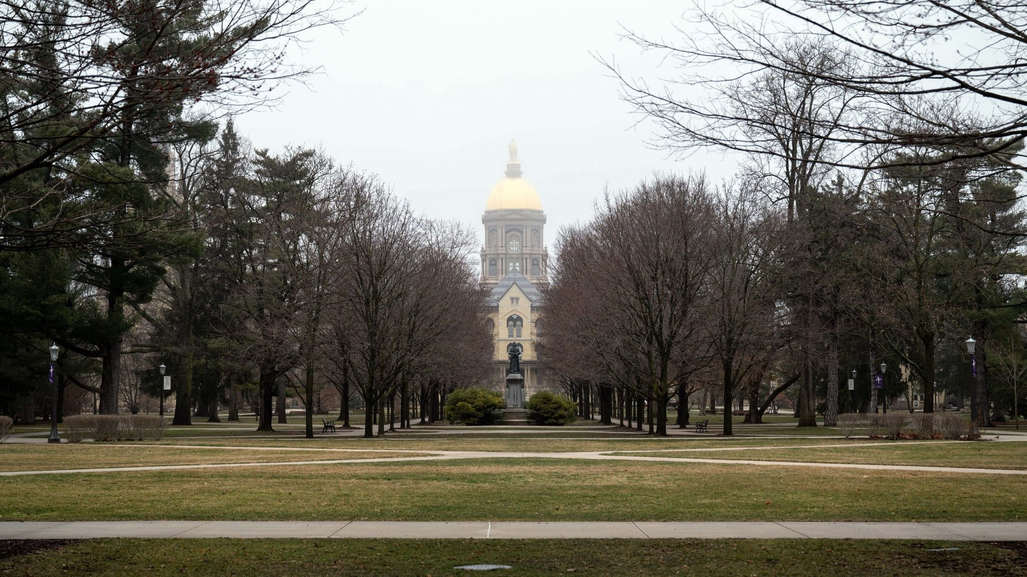 The University of Notre Dame campus in South Bend, Indiana, on March 19. (CNS photo/Matt Cashore, USA TODAY NETWORK NCAA via Reuters)