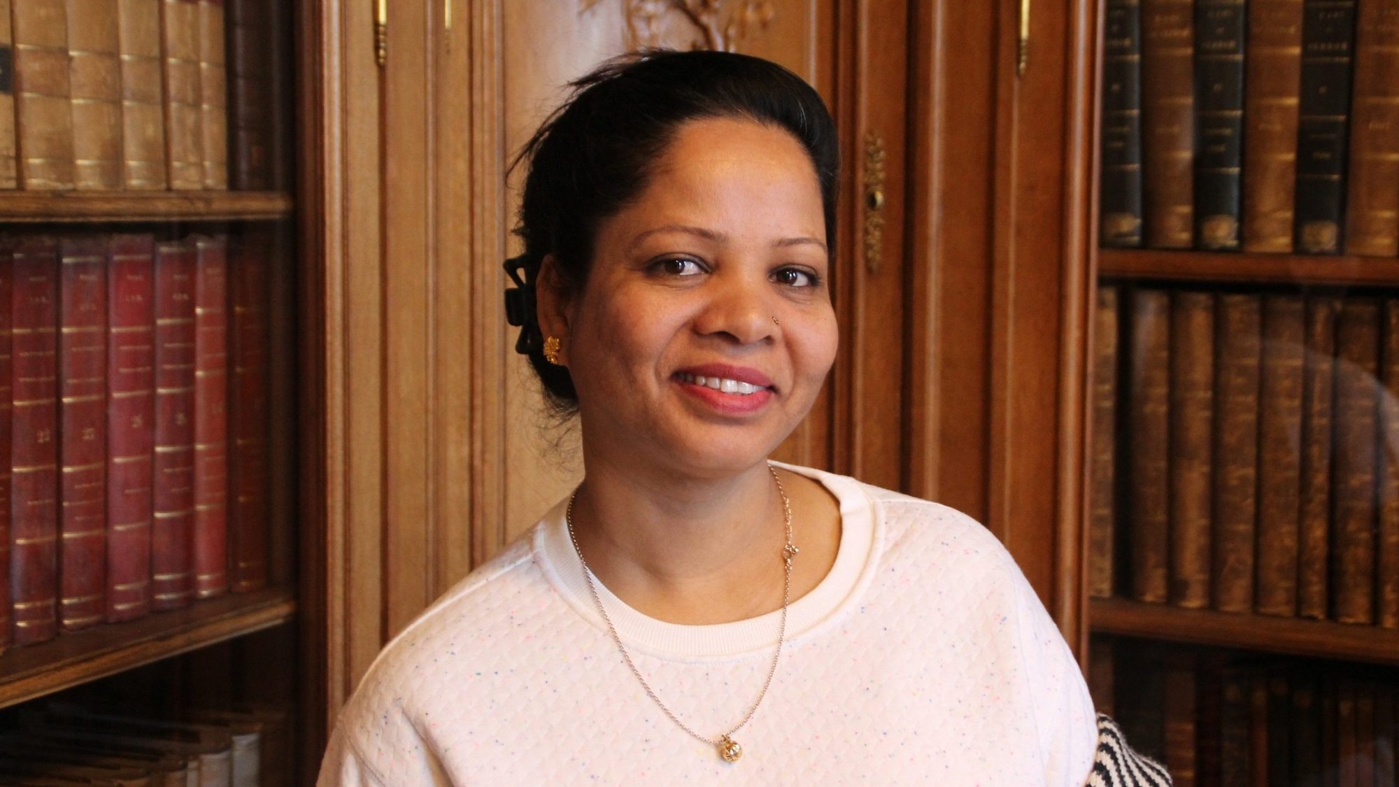 Asia Bibi -- the Pakistani Catholic woman who spent nearly a decade on death row after she was falsely accused of blasphemy -- is pictured in Paris Feb. 26, 2020. Human rights activists were shocked after Bibi dissociated herself from her autobiography, due out later in September. (CNS photo/Thomas Oswald, courtesy Aid to the Church in Need)