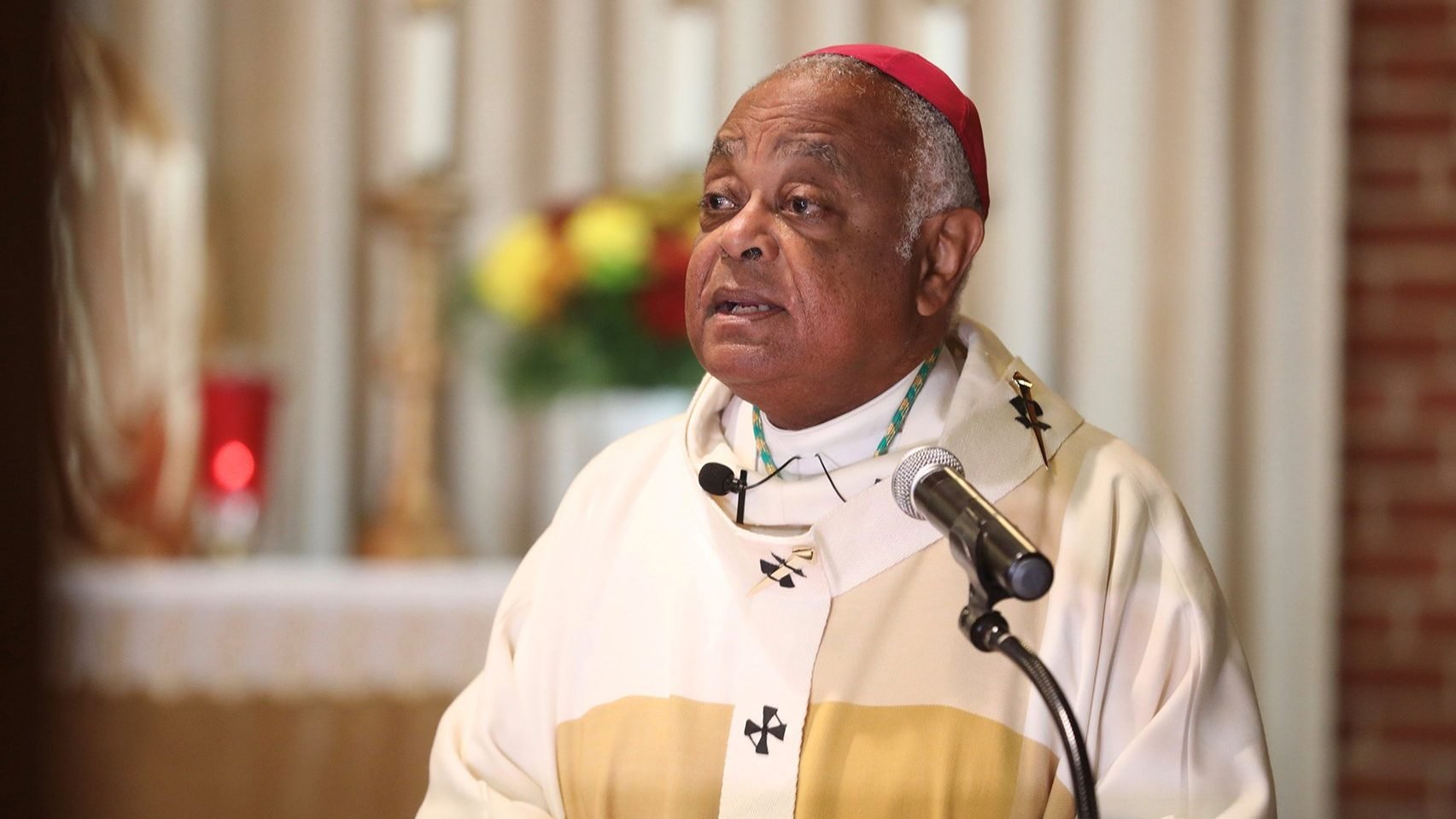 Washington Archbishop Wilton D. Gregory speaks at St. Peter Claver Church in St. Inigoes, Md., during a Sept. 9, 2020, Mass marking a special day of prayer and fasting for racial justice and healing. (CNS photo/Andrew Biraj, Catholic Standard)
