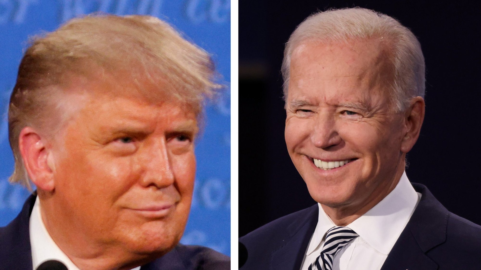 President Donald Trump and former Vice President Joe Biden, the Democratic nominee for president, are seen in this composite photo. (CNS composite/photos by Jonathan Ernst and Brian Snyder, Reuters)