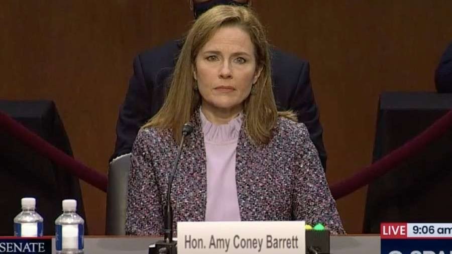 Judge Amy Coney Barrett before the Senate Judiciary Committee, Oct. 14, 2020. (C-SPAN via CNA)