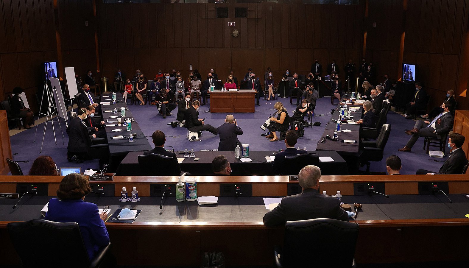 Judge Amy Coney Barrett of the U.S. Court of Appeals for the 7th Circuit, President Donald Trump's nominee for the U.S. Supreme Court, is seen during her Senate Judiciary Committee confirmation hearing on Capitol Hill in Washington, D.C., Oct. 12. (CNS photo/Win McNamee, Pool via Reuters)