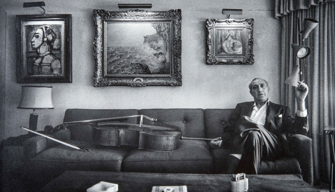 Gregor Piatigorsky at home in Brentwood, California. (Bill Bridges/© 2020 Piatigorsky Archives, Inc. All Rights Reserved)