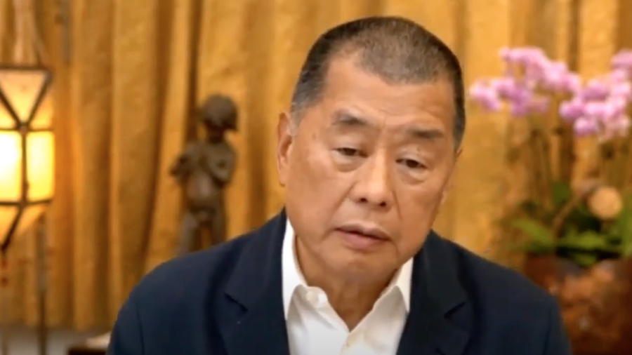 Hong Kong media tycoon and Apple Daily founder Jimmy Lai. (Napa Institute via CNA)