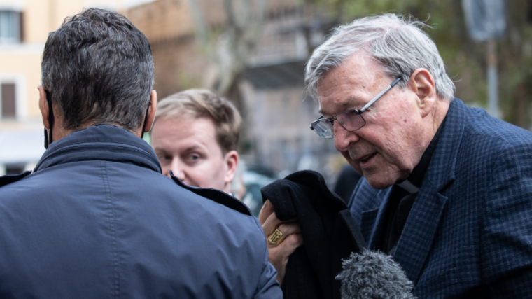 Cardinal George Pell arrives in Rome Sept. 30, 2020. (Daniel Ibañez/CNA)