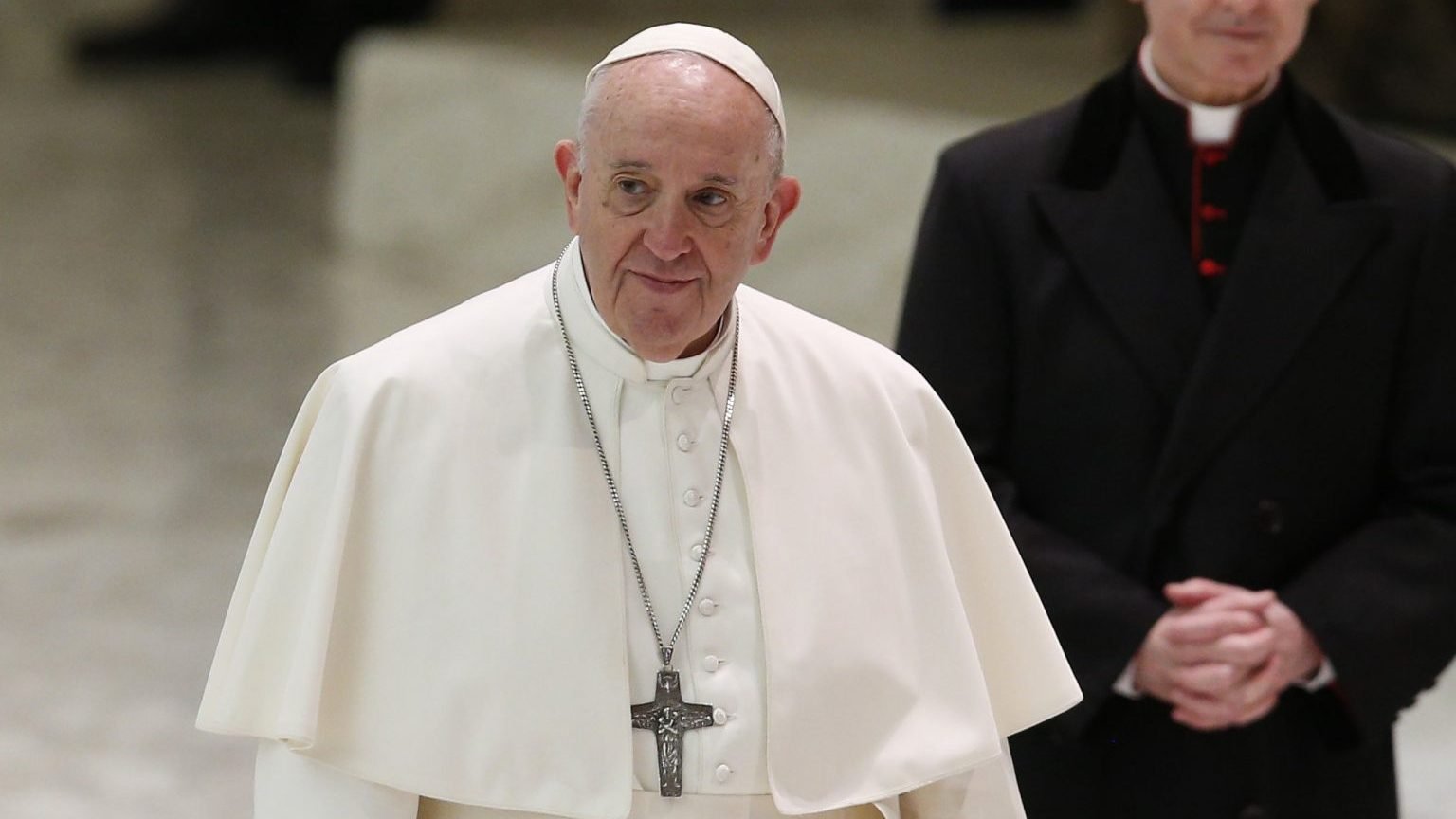 Pope Francis leads his general audience in Paul VI hall at the Vatican Oct. 28, 2020. (Paul Haring/CNS via Crux)