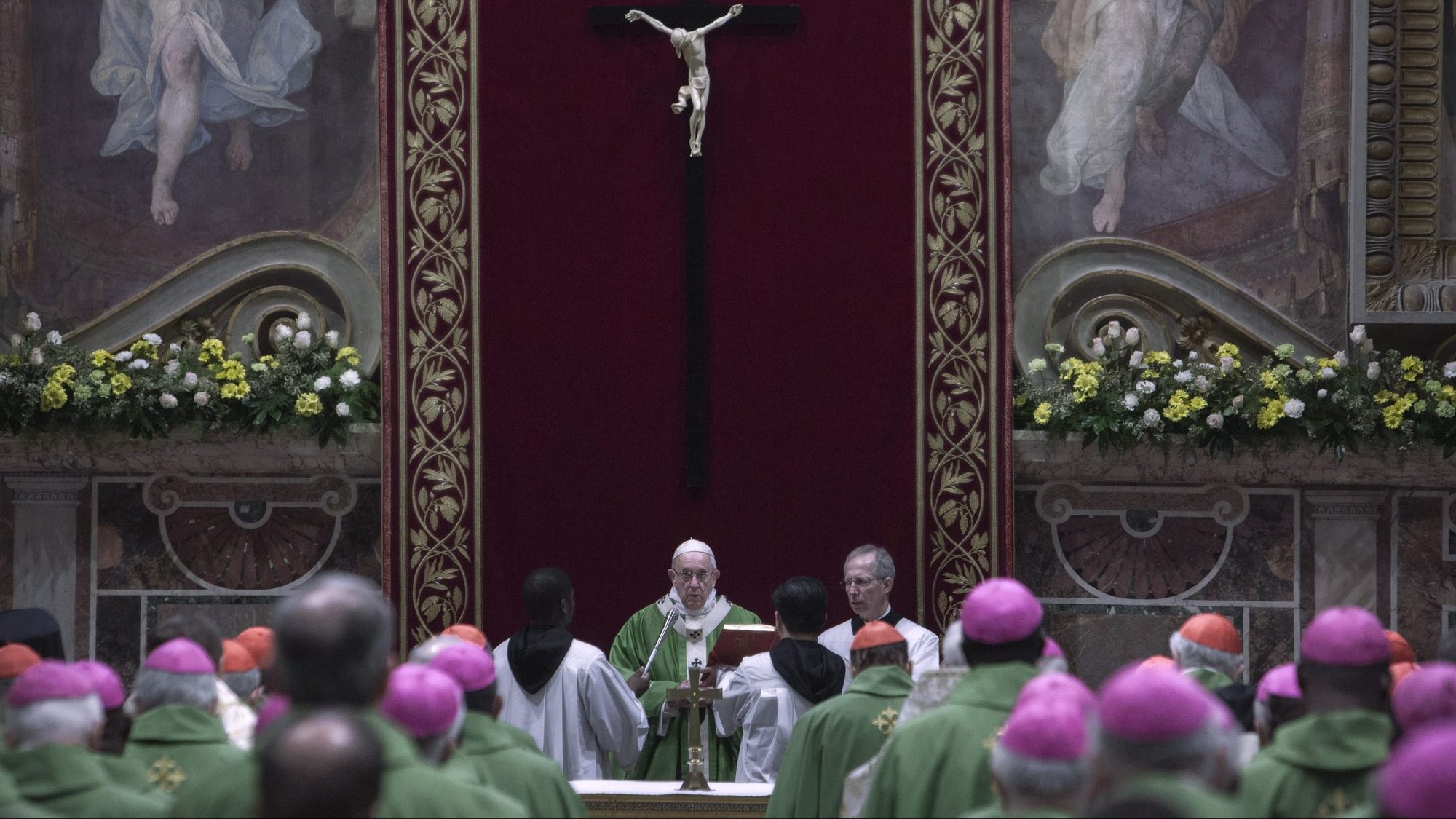 Pope Francis and church leaders from around the world attend a Mass on the last day of the four-day meeting on the protection of minors in the church at the Vatican Feb. 24, 2019. Pope Francis has issued numerous new laws and guidelines for handling accusations of clerical sexual abuse and its cover-up by church officials. (CNS photo/Maria Grazia Picciarella)