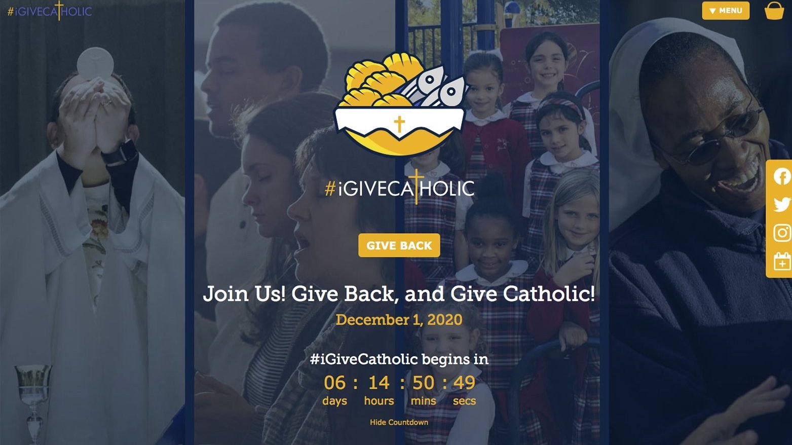 This is a screen grab of the website #iGiveCatholic, https://www.igivecatholic.org. (CNS photo/screen grab)