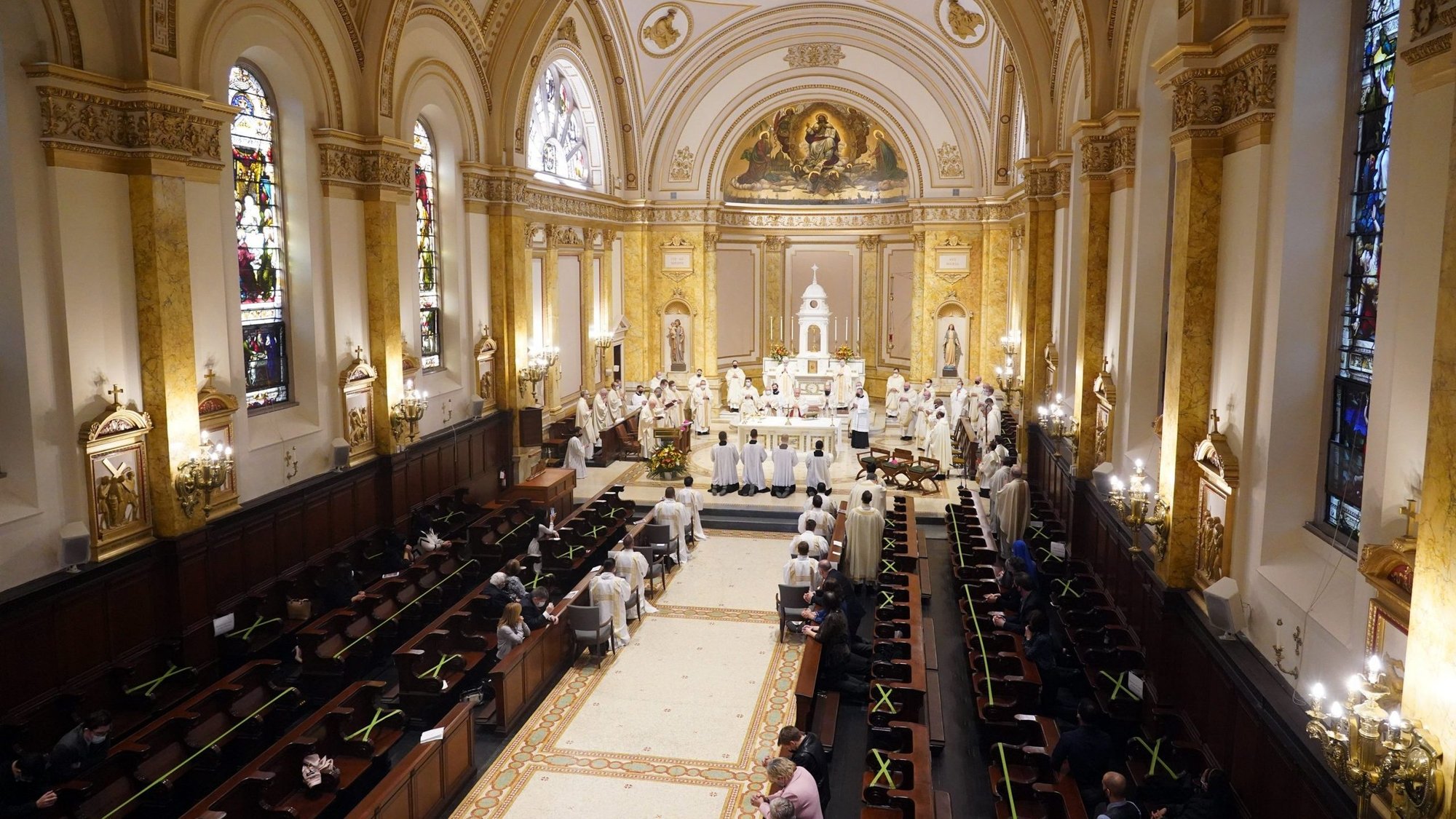 The chapel at St. Joseph's Seminary in Yonkers, N.Y., is seen during the ordination of transitional deacons Nov. 7, 2020. (CNS photo/Gregory A. Shemitz)