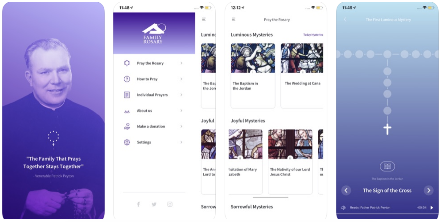 Family Rosary's Mobile Rosary App. (© 2020 Holy Cross Family Ministries)