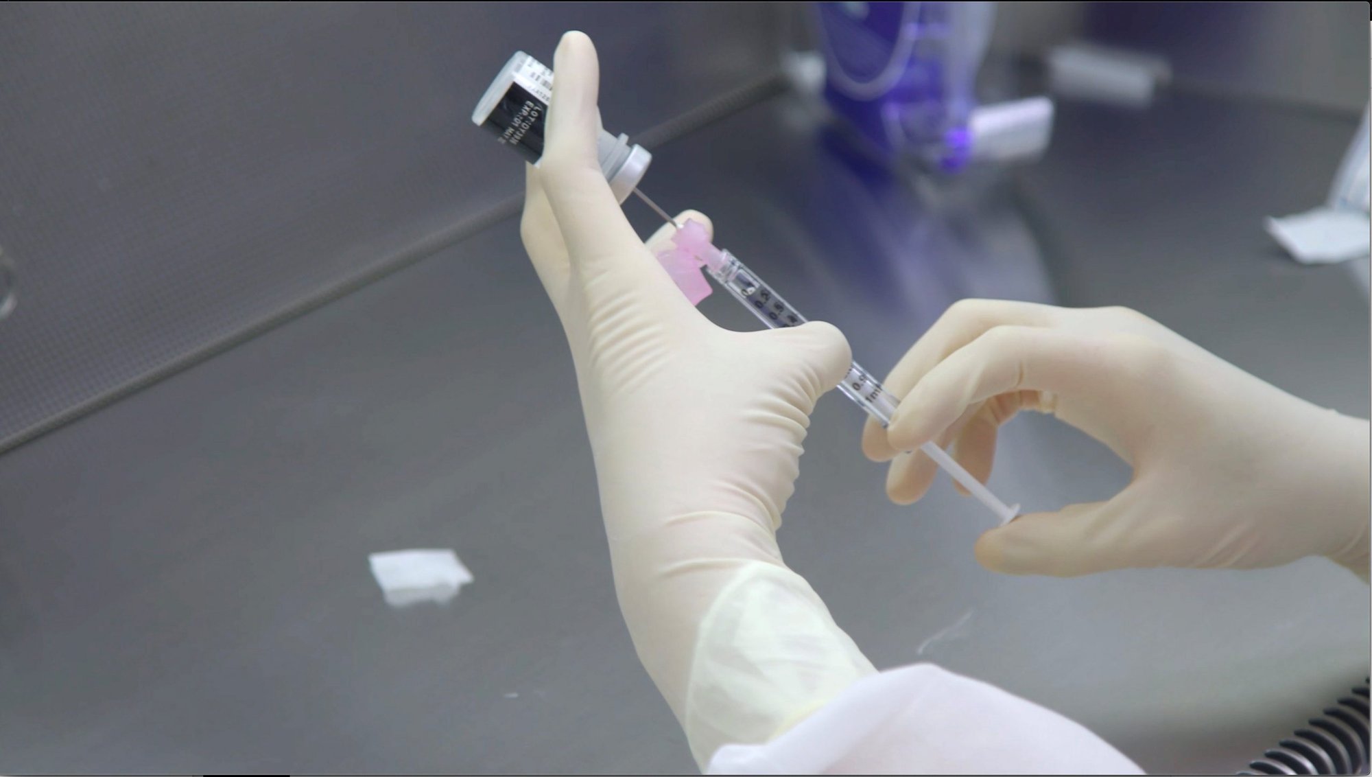 A pharmacist undergoes training in preparation for the distribution of the Pfizer coronavirus vaccine at a Mount Sinai Health System pharmacy in the Queens borough of New York City in this handout photo released Dec. 10, 2020. (CNS photo/Mount Sinai Health System via Reuters)