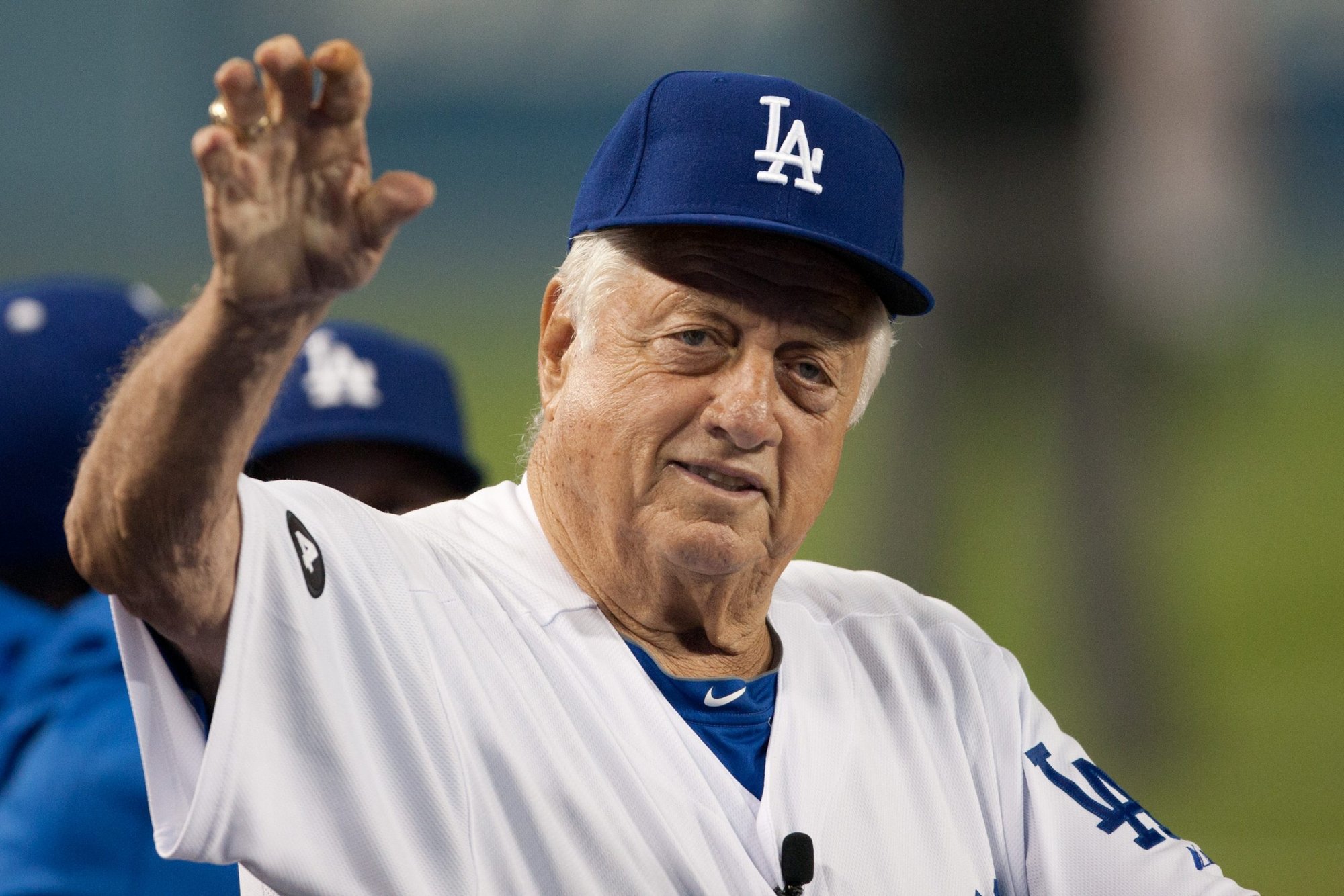 Former Los Angeles Dodgers manager Tommy Lasorda during a Major League Baseball game on Sept. 22, 2011, at Dodger Stadium in Los Angeles. (Shutterstock)