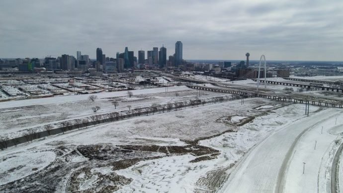 Ice and snow blanket Dallas Feb. 15, 2021, leading to hazardous travel conditions and numerous power outages. (CNS/Jose S. Martinez, cathdal.org via Crux)