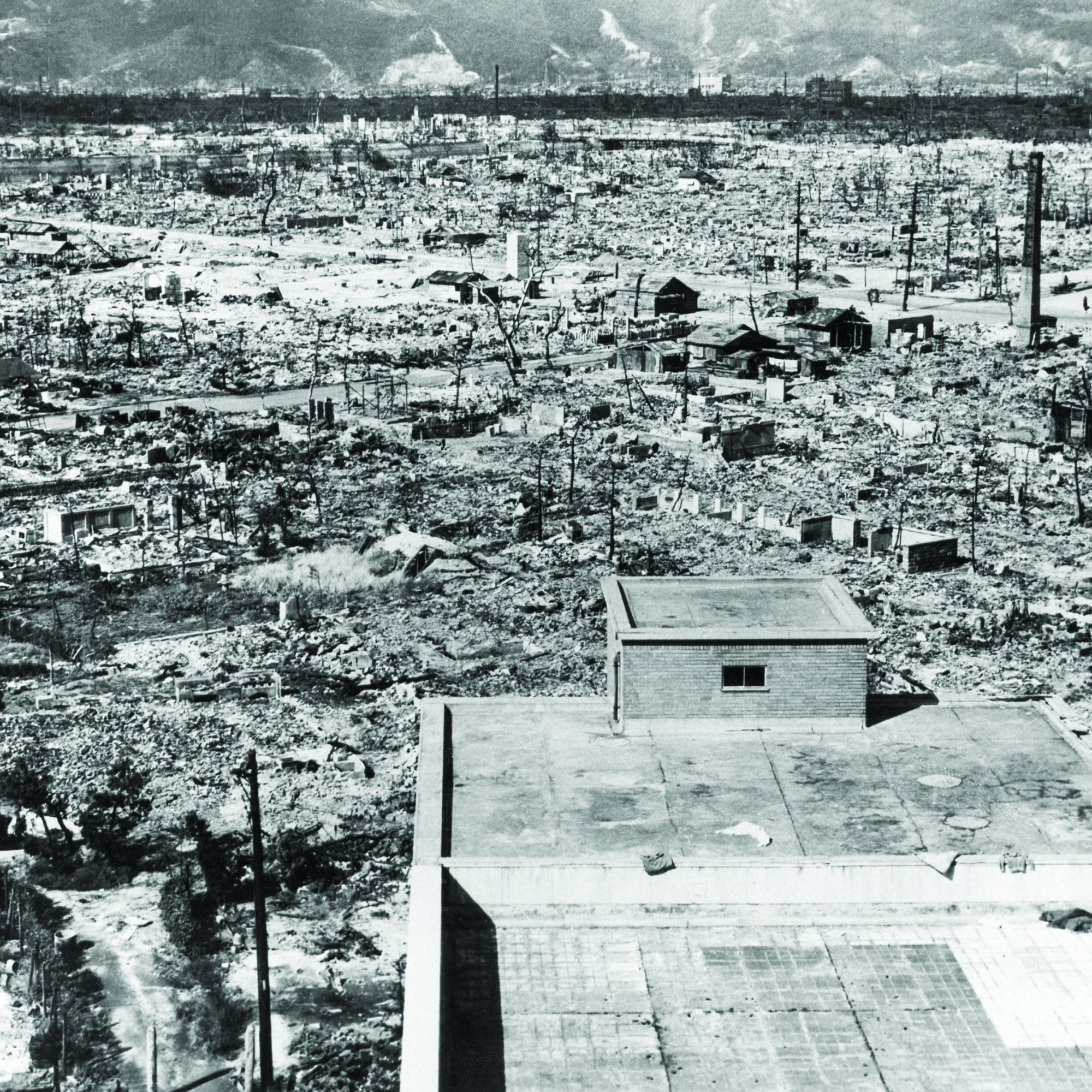 Hiroshima in ruins, October 1945, two months after the atomic bomb exploded. (Wikimedia Commons)