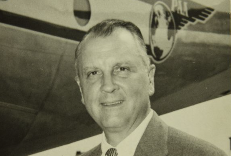 Juan Trippe with Stratocruiser, circa 1940. (Public Domain/Wikimedia Commons)