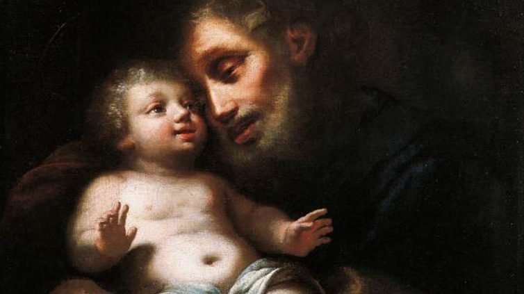 A detail from St. Joseph with the Child, by Francesco Conti, 1681–1760. (Public domain)