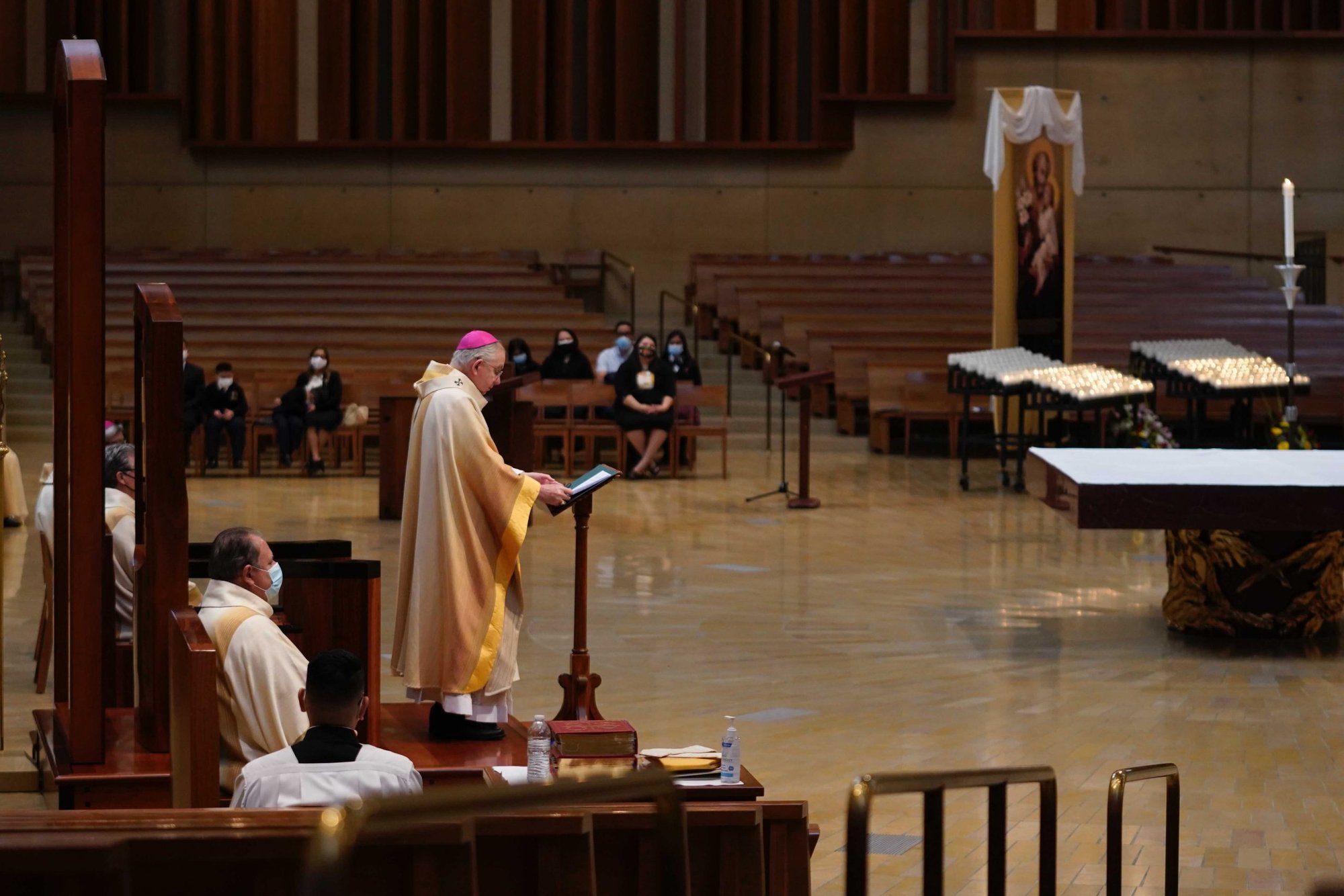 Archbishop Gomez celebrated a nationally broadcast Mass for the Solemnity of St. Joseph March 19. (Isabel Cacho)