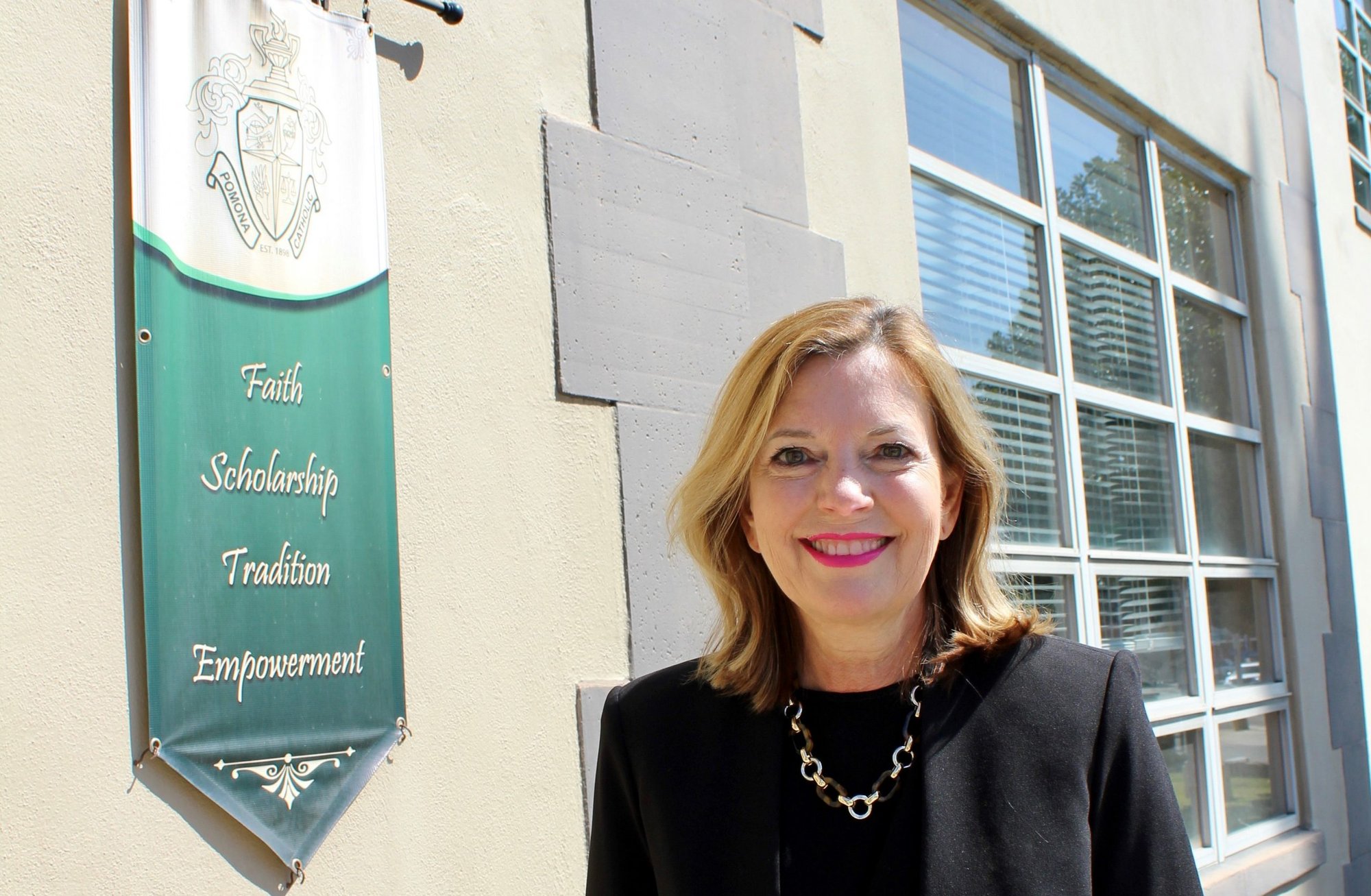 Former Assistant Secretary of State Marie Porter Royce during her visit to her alma mater, Pomona Catholic High School, on Friday, March 26. (Cassandra Jones)