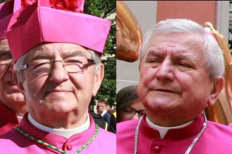 Archbishop Sławoj Leszek Głódź (L) and Bishop Edward Janiak (R). (Joanna Adamik (public domain) and Press Office of the Archdiocese of Krakow)