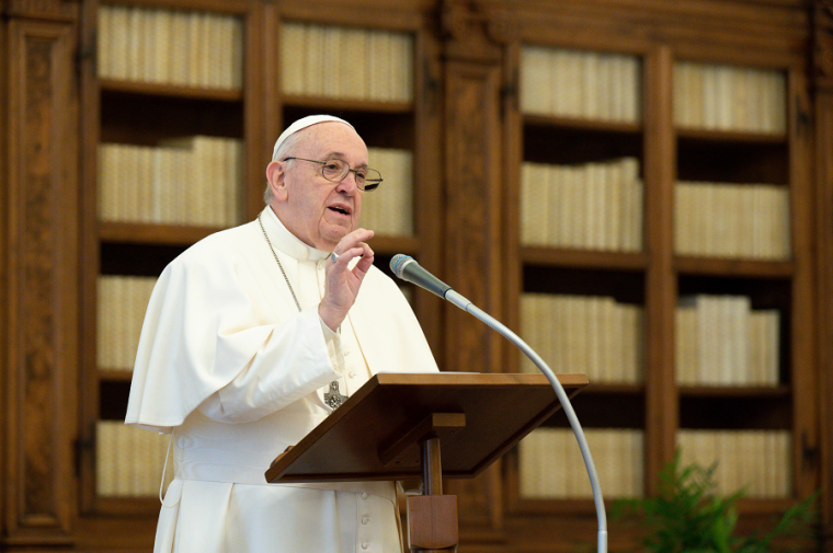 Pope Francis gives the Angelus address Jan. 17, 2021. (Vatican Media via CNA)