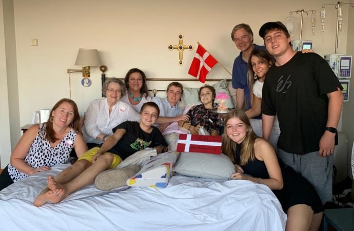 March 7, 2021. Pía's family gathered around her bed on her dad's birthday (Constanza Alva de Urmeneta via Crux)