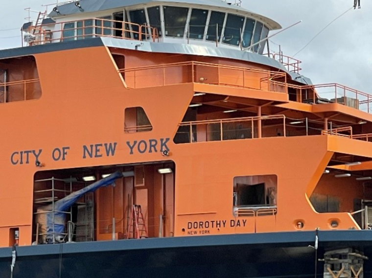 The MV Dorothy Day, which is expected to join the fleet of Staten Island Ferries in 2022. (NYC DOT via CNA)