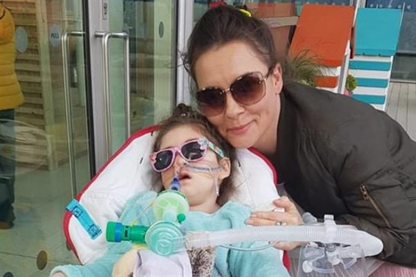 Pippa Knight with her mother, Paula Parfitt outside London's Evelina Children's Hospital. (SPUC via Crux)