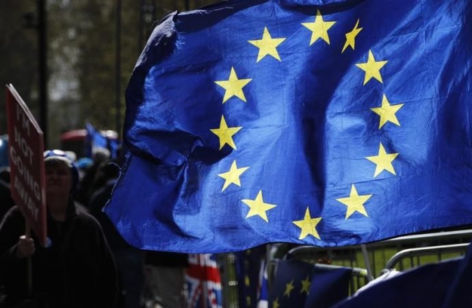 European Union flag. (Frank Augstein/AP via Crux)