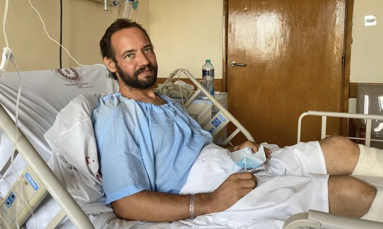 Fr. Christian Carlassare, Bishop-Elect of Rumbek, recovering at a hospital in Nairobi April 27 after having been shot in his rectory in Rumbek the previous day. (ACI Africa)