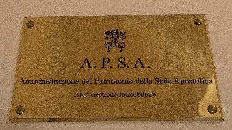 The banner at the entrance of the APSA office in the Vatican. (Vatican News)