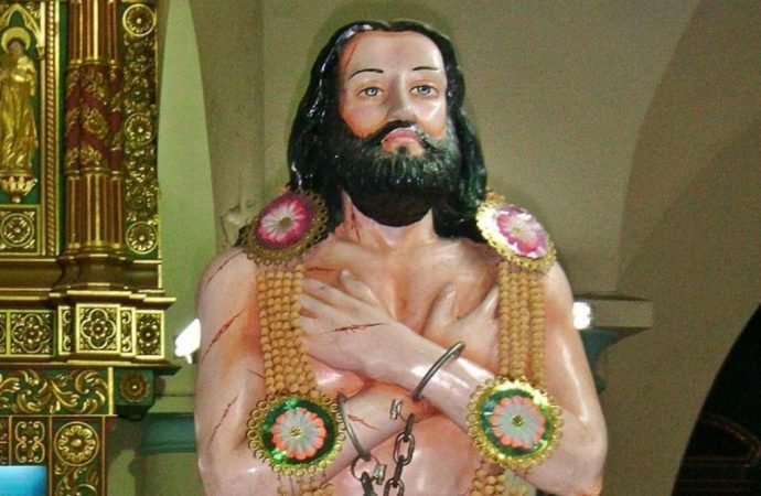 Statue of Blessed Devasahayam in St. Francis Xavier Cathedral, Diocese of Kottar in India. (Kumbalam/Wikimedia Commons (CC BY-SA 3.0))