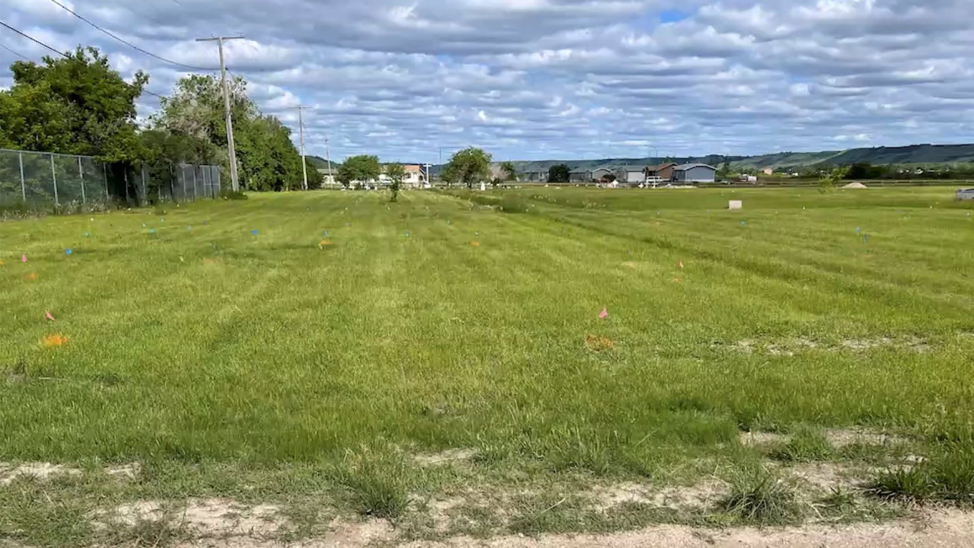 A field near the former Marieval Indian Residential School where the Cowessess First Nation say they found the unmarked graves of hundreds of people is seen near Grayson, Saskatchewan, in a still image from video June 24, 2021. (CNS photo/Federation of Sovereign Indigenous Nations, Handout via Reuters)