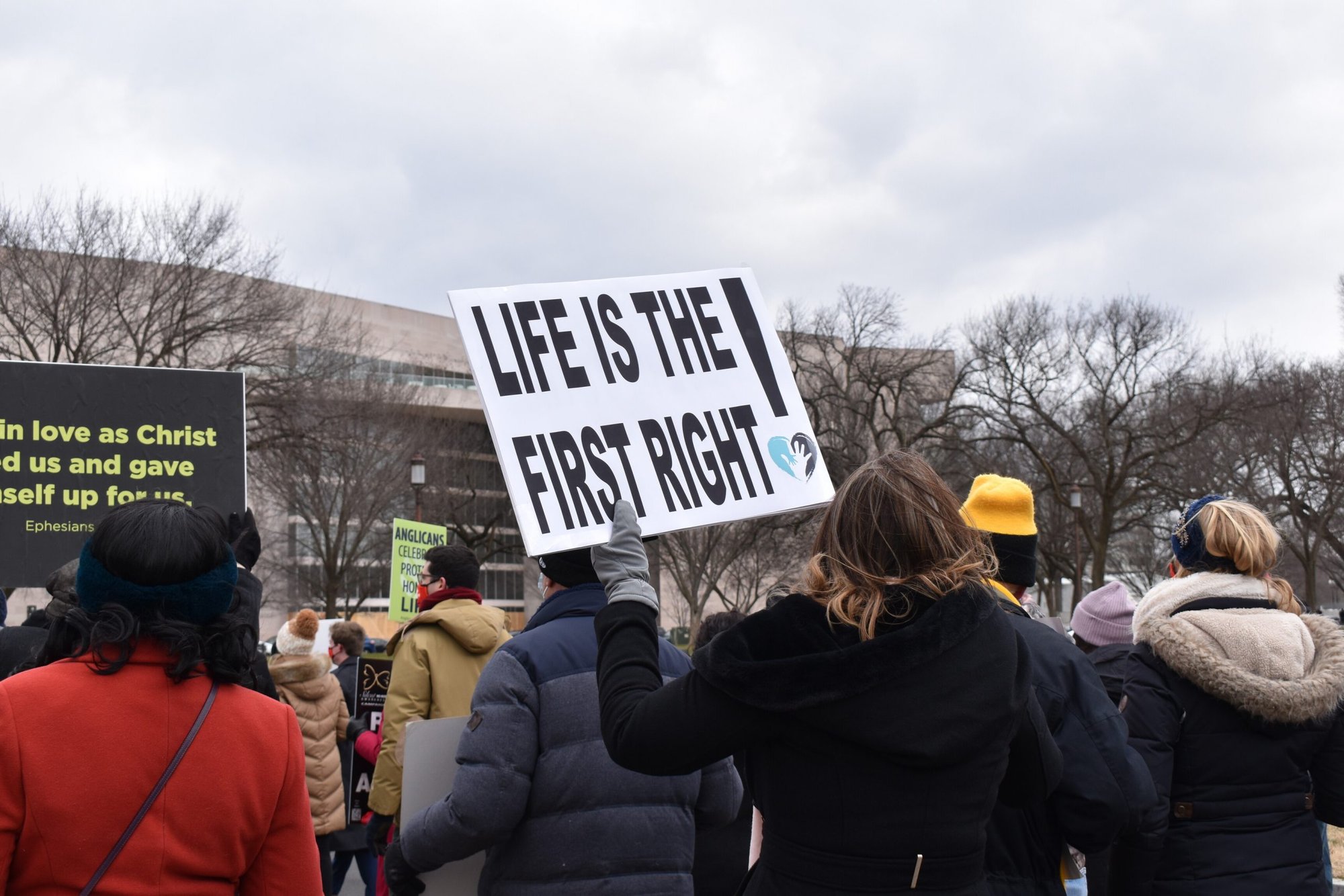 Organizers and a limited number of participants marched in the 48th annual March for Life in Washington, D.C., on Jan. 29, in a scaled-down event due to the coronavirus pandemic. (Claudette Jerez/CNA)