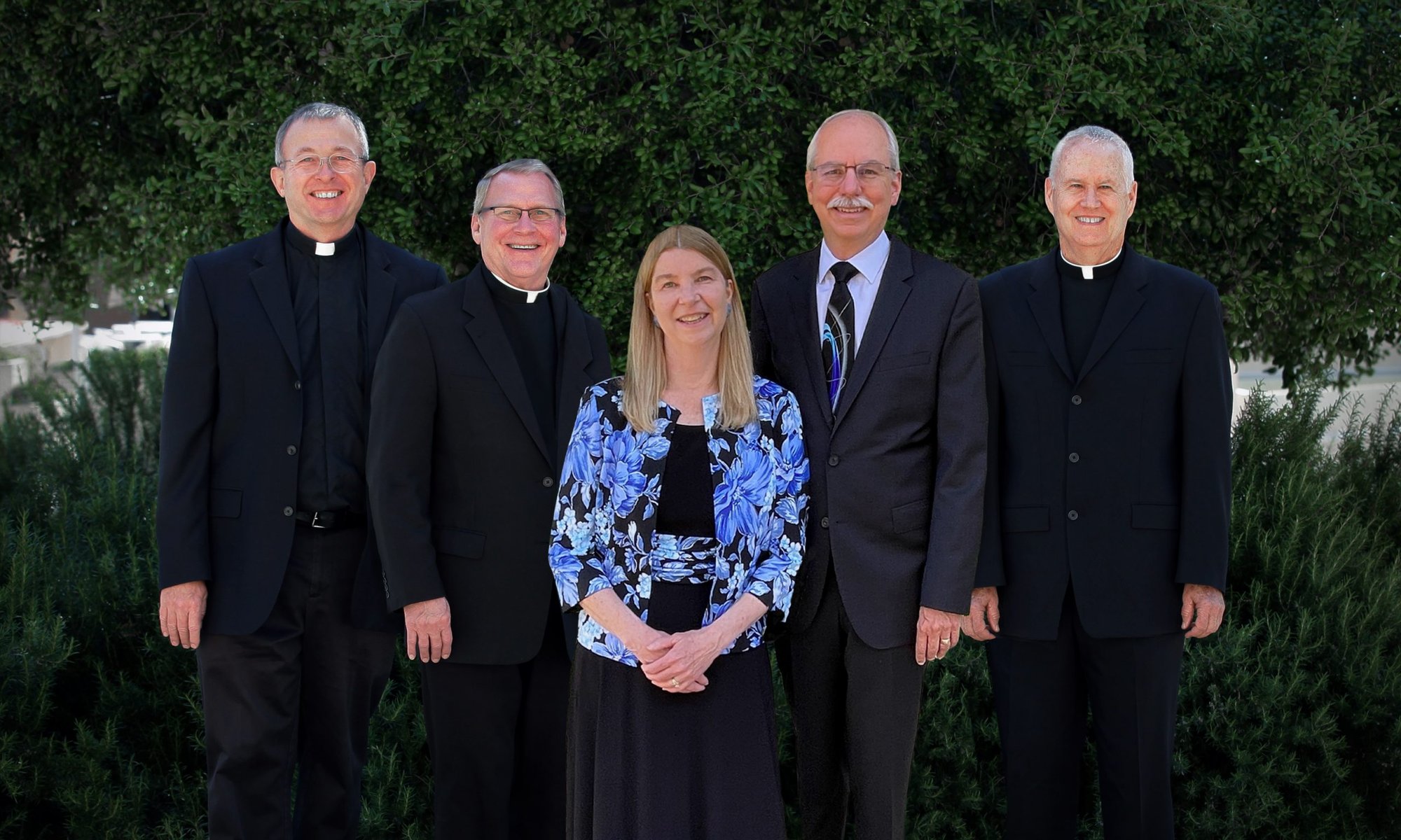 The honorees of this year's St. John Seminary Annual Awards Gala, from left to right: Father Patrick Mullen, Msgr. Jim Forsen, Christopher and Laura Meissner, and Msgr. Tim Nichols. (St. John's Seminary)