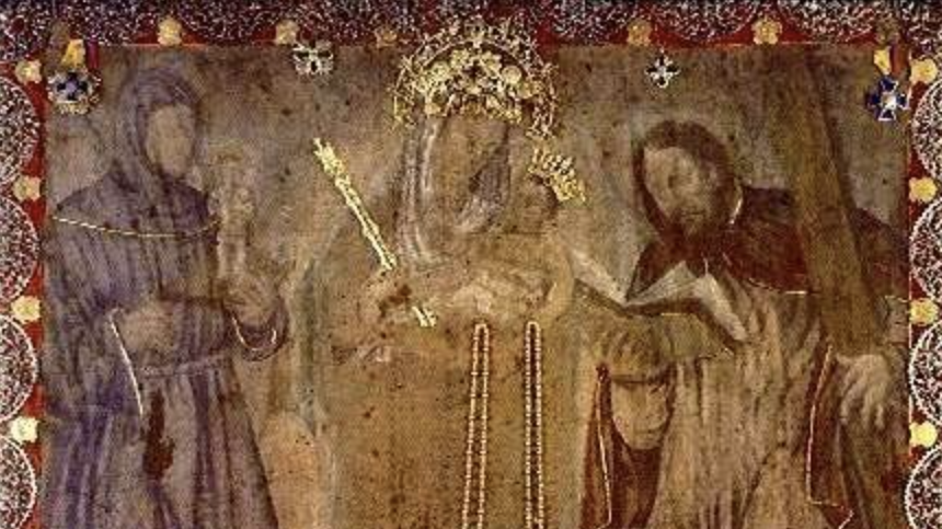 Relic with the image of the Virgin of Chiquinquirá in the Basilica of Chiquinquirá, Colombia. (Wikimedia Commons)