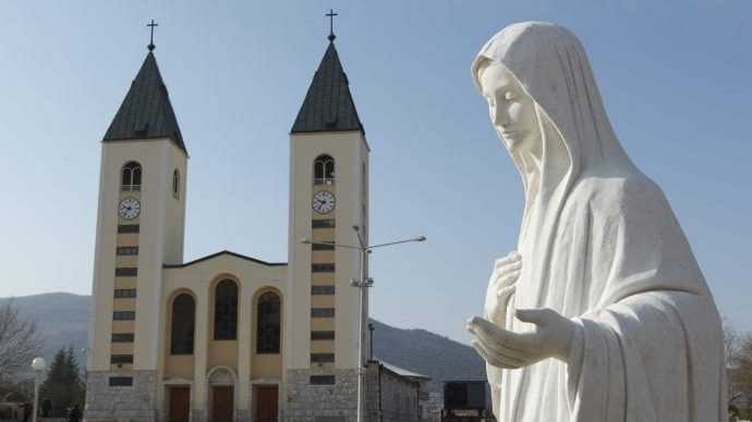 A statue of Mary is seen outside St. James Church in Medjugorje, Bosnia-Herzegovina, in this Feb. 26, 2011, file photo. (Paul Haring/CNS via Crux)