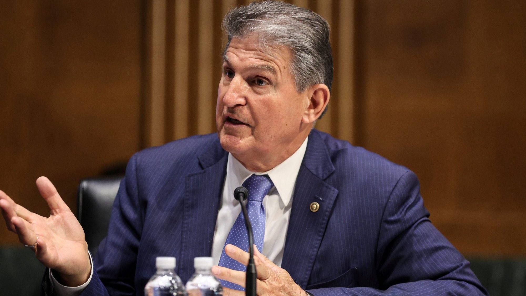 Sen. Joe Manchin, D-W.Va., speaks during a Senate Appropriations Committee hearing on Capitol Hill in Washington April 20, 2021. (CNS photo/Oliver Contreras, Pool via Reuters)