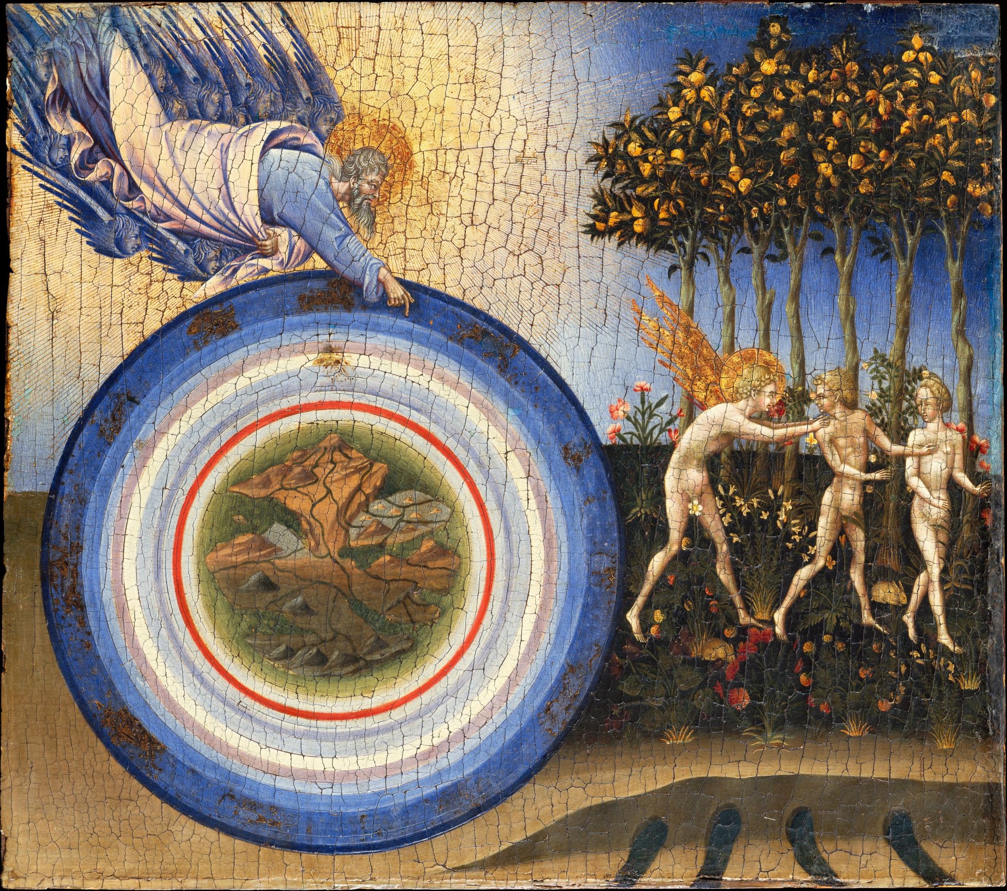 “The Creation of the World and the Expulsion from Paradise,” by Giovanni di Paolo, 1445. (Metropolitan Museum of Art)