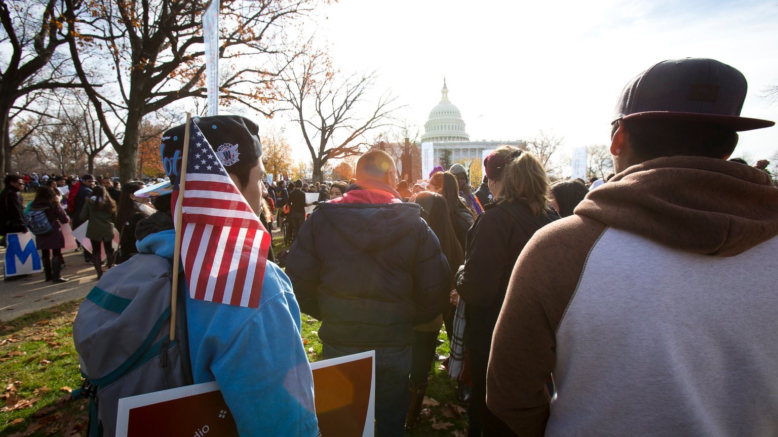 Supporters of comprehensive immigration reform gather near the U.S. Capitol in Washington Dec. 6, 2017. (Tyler Orsburn/CNS)