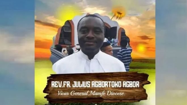 Freed: Msgr. Julius Agbortoko Abbor, vicar general of Cameroon’s Mamfe diocese. (Diocese of Mamfe)